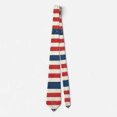 Vintage Patriottische Rode Witte Blauwe Strepen Stropdas (Voorkant)