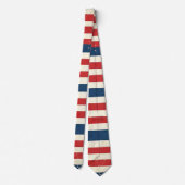 Vintage Patriottische Rode Witte Blauwe Strepen Stropdas (Achterkant)
