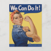 Vintage patriottische Rosie the Riveter, We Can Do Briefkaart (Voorkant)