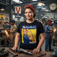 Vintage patriottische Rosie the Riveter, We Can Do