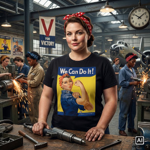 Vintage patriottische Rosie the Riveter, We Can Do T-shirt