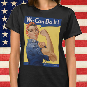 Vintage patriottische Rosie the Riveter, We Can Do T-shirt