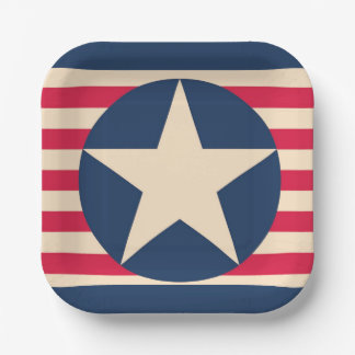 Vintage patriottische sterren en strepen  papieren bordje