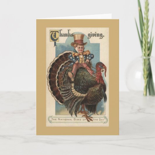 Vintage Patriottische Thanksgiving Wenskaart Feestdagen Kaart (Voorkant)