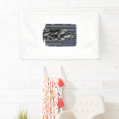Vintage Patriottische Trekpaard Vlag Vector Design Spandoek (Insitu)