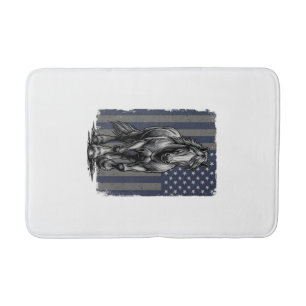 Vintage patriottische trekpaard vlag vector ontwer badmat