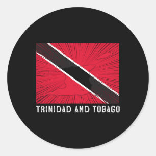 Vintage patriottische Trinidad en Tobago-vlag Trin Ronde Sticker