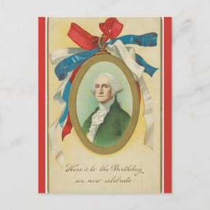 Vintage Patriottische Verjaardag van George Washin Briefkaart