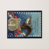 Vintage patriottische vierde juli, adelaar met ste legpuzzel (Horizontaal)