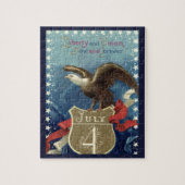 Vintage patriottische vierde juli, adelaar met ste legpuzzel (Verticaal)