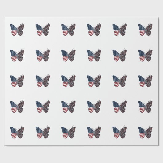 Vintage Patriottische Vredesvlinder Vector Kunst_1 Cadeaupapier (Vlak)