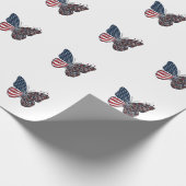 Vintage Patriottische Vredesvlinder Vector Kunst_1 Cadeaupapier (Hoek)