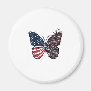 Vintage Patriottische Vredesvlinder Vector Kunst_1 Magneet
