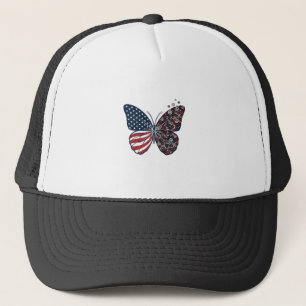 Vintage Patriottische Vredesvlinder Vector Kunst_1 Trucker Pet