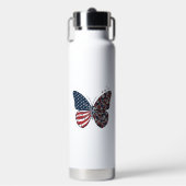 Vintage Patriottische Vredesvlinder Vector Kunst_1 Waterfles (Voorkant)