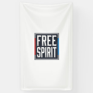 Vintage Patriottische Vrije Geest Box Grafisch Ont Spandoek