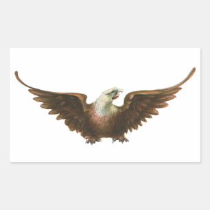 Vintage Patriottisme Amerikaanse Zeearend in Vluch Rechthoekige Sticker
