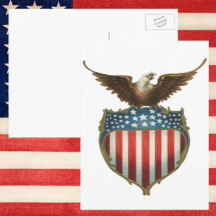 Vintage Patriottisme, Trots Adelaar boven Amerikaa Briefkaart