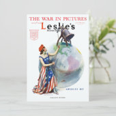 Vintage patriottistische Lady Liberty-tijdschriftc (Staand voorkant)