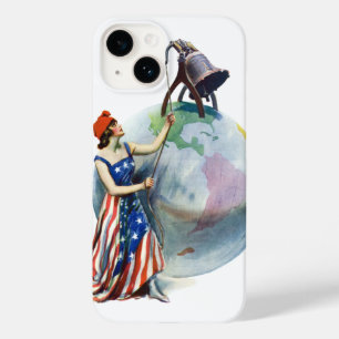 Vintage patriottistische Lady Liberty-tijdschriftc Case-Mate iPhone 14 Hoesje