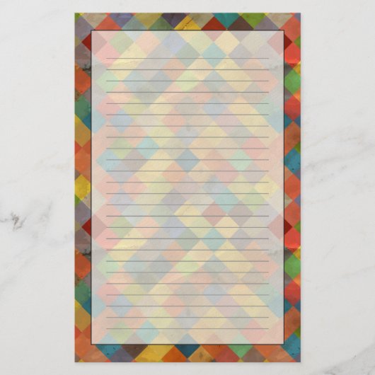 Vintage patroon. Geometrisch Briefpapier (Voorkant)