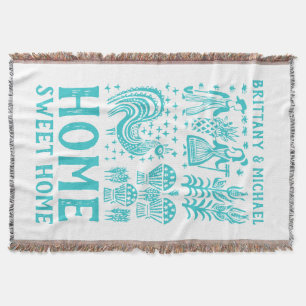 Vintage Patroon Pyrex - Turkoois Blauw Butterprint Deken