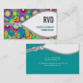 Vintage Patroon Zipper Mode Visitekaartje (Voorkant / Achterkant)