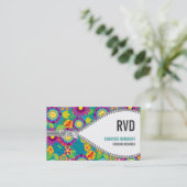 Vintage Patroon Zipper Mode Visitekaartje (Staand voorkant)