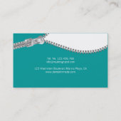 Vintage Patroon Zipper Mode Visitekaartje (Achterkant)