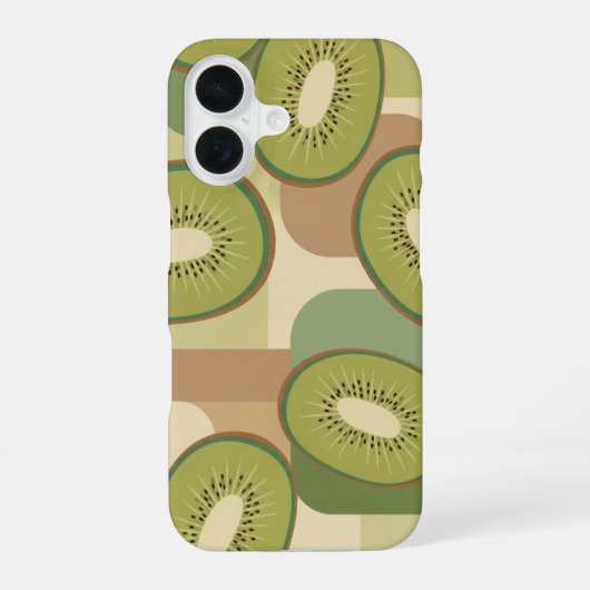 Vintage Pattern with Stylized Kiwis iPhone 16 Hoesje (Achterkant)