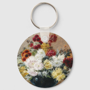 Vintage Paul Biva Astern in vase Floral Sleutelhanger