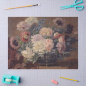 Vintage Paul Biva Basket of Peonies Tissuepapier (Craft)