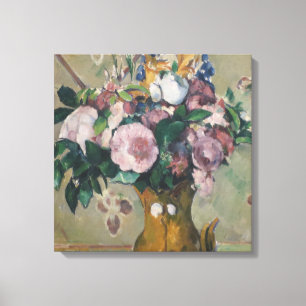 Vintage Paul Cezanne Vaas met Bloemen Canvas Afdruk