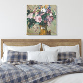 Vintage Paul Cezanne Vaas met Bloemen Canvas Afdruk (Insitu (Slaapkamer))