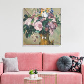 Vintage Paul Cezanne Vaas met Bloemen Canvas Afdruk (Insitu (Woonkamer))