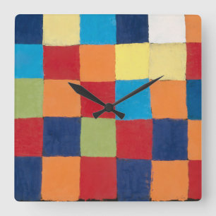 Vintage Paul Klee Qu 1 Kleurdiagram Vierkanten Kun Vierkante Klok