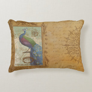 Vintage Pauw Bruine Antieke Papier Kussen
