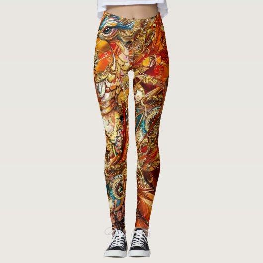 vintage pauw circus kermis entertainment leggings (Voorkant)