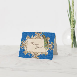 Vintage Pauw & Etsingen Bruiloft Bedankkaartjes Bedankkaart