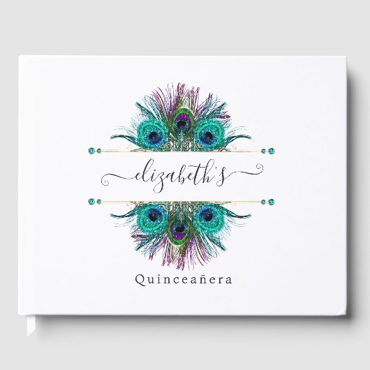 Vintage Pauw Fantasie Quinceañera Gastenboek (Voorkant)