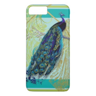 Vintage Pauw met Gegraveerde Krullen en Veer Kunst Case-Mate iPhone Case