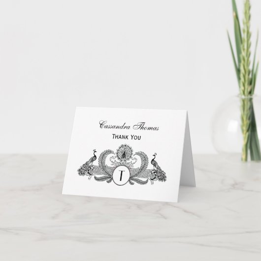 Vintage Pauw Monogram Bedankkaart (Voorkant)