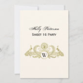 Vintage Pauw Monogram Faux Goud Ivoor BG Kaart (Voorkant)