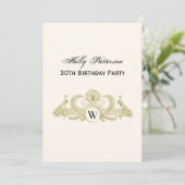 Vintage Pauw Monogram Faux Goud Ivoor BG Kaart (Staand voorkant)