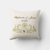 Vintage Pauw Monogram Faux Goud Ivoor BG Kussen (Achterkant)