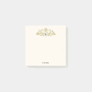 Vintage Pauw Monogram Faux Goud Ivoor BG Post-it® Notes