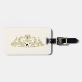 Vintage Pauw Monogram Faux Goud Ivoorkleurig BG Bagagelabel