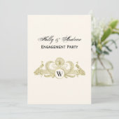 Vintage Pauw Monogram Faux Goud Ivoorkleurig BG Kaart (Staand voorkant)
