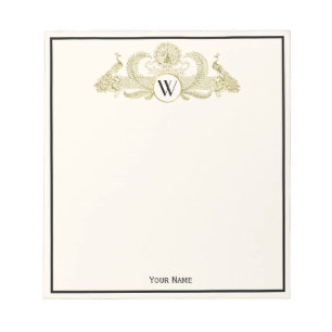 Vintage Pauw Monogram Faux Goud Ivoorkleurig BG Notitieblok