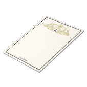 Vintage Pauw Monogram Faux Goud Ivoorkleurig BG Notitieblok (Schuin)